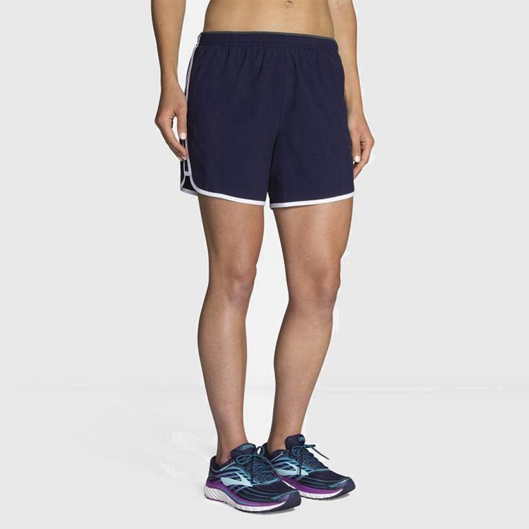 Brooks Women's Go-To 5 Running Shorts Singapore - Blue (34980-RQSL)